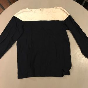 Navy/ White 3/4 sleeve length shirt